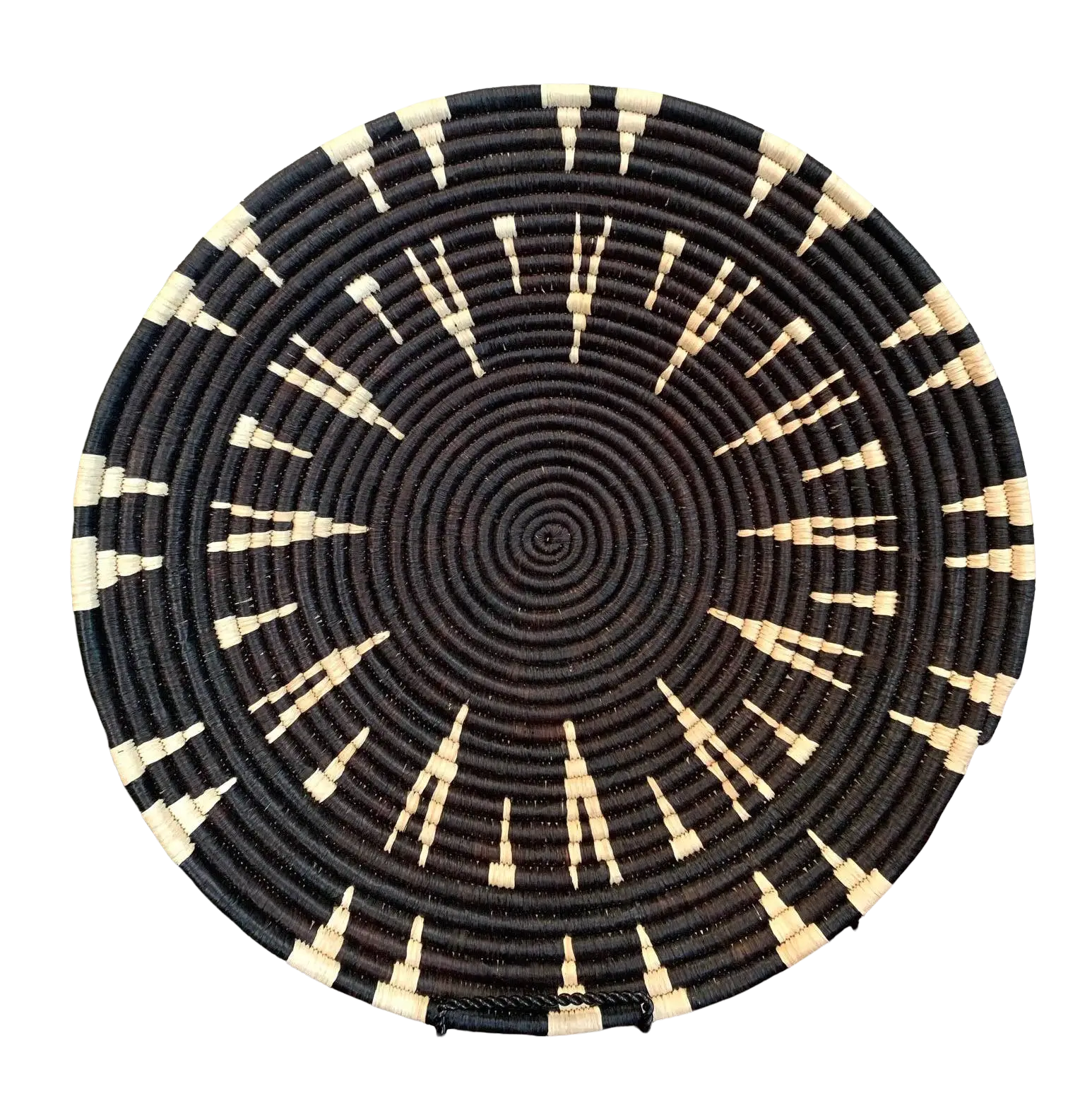 Raffia Basket-Black/Cream Starburst: 3 sizes