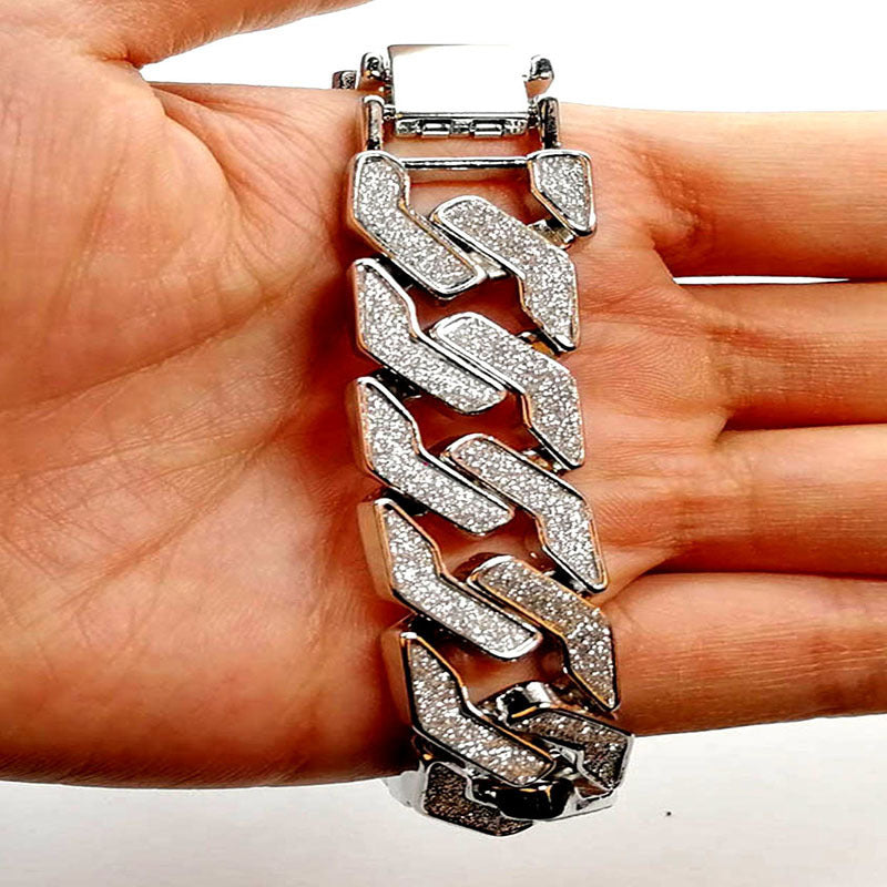 Geometric Stars Shining Men's Bracelet; Gold and Silver