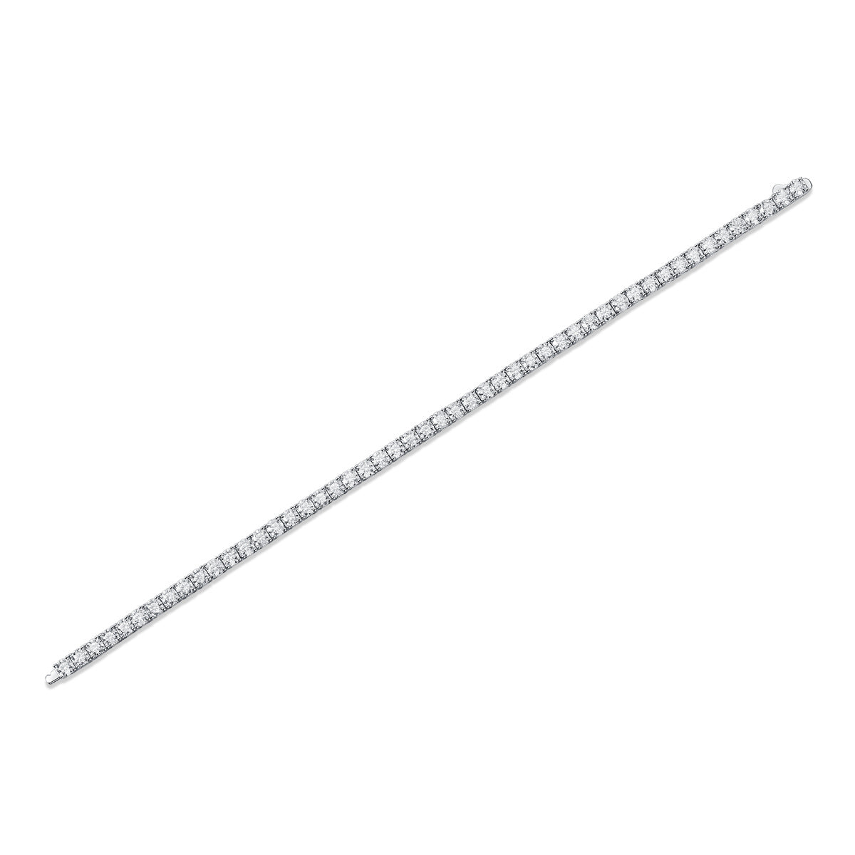 Unique Luxury Fashion Mosan Diamond S925 Silver Bracelet: Color-Silver, 190mm