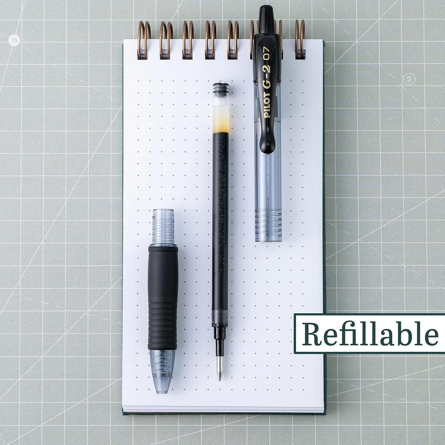 Pilot G2 Premium Gel Roller Pens - Pack of 12, 0.7mm - Black Ink
