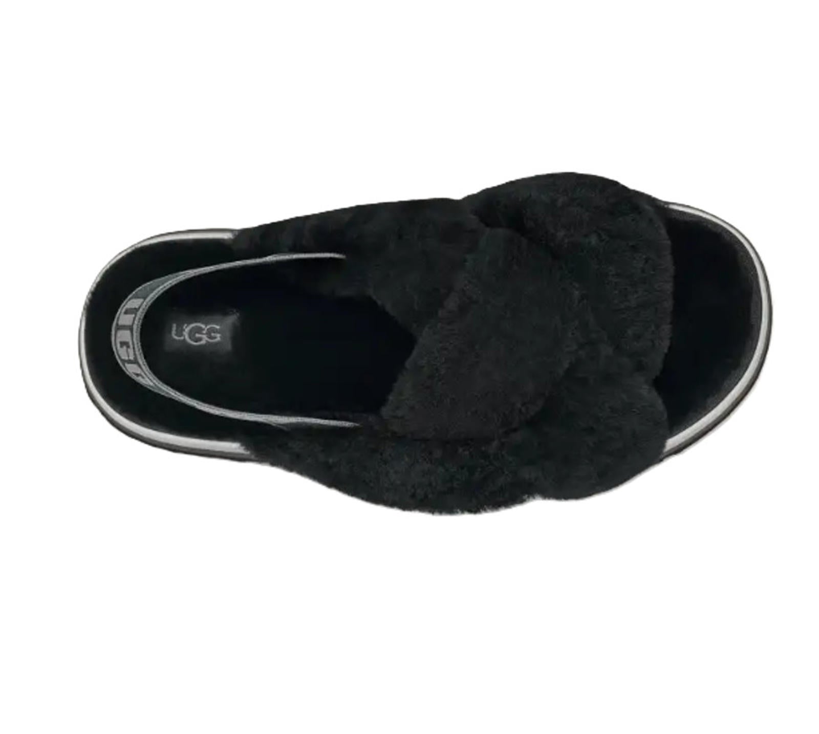 UGG Women's Disco Knot Slide Sheepskin Platform Slippers Black US: 8