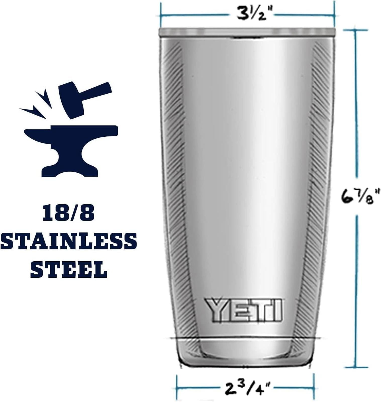 YETI Rambler 20oz Stainless Steel Vacuum Insulated Tumbler w/MagSlider Lid: Navy