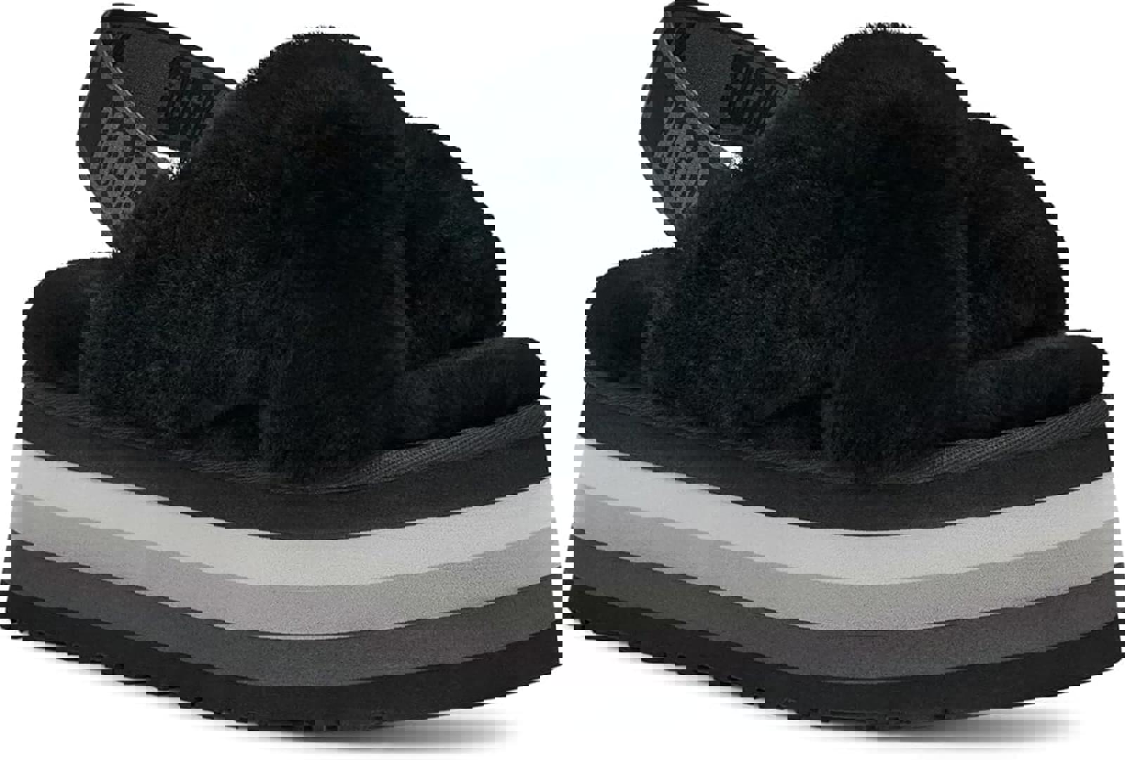 UGG Women's Disco Knot Slide Sheepskin Platform Slippers Black US: 8