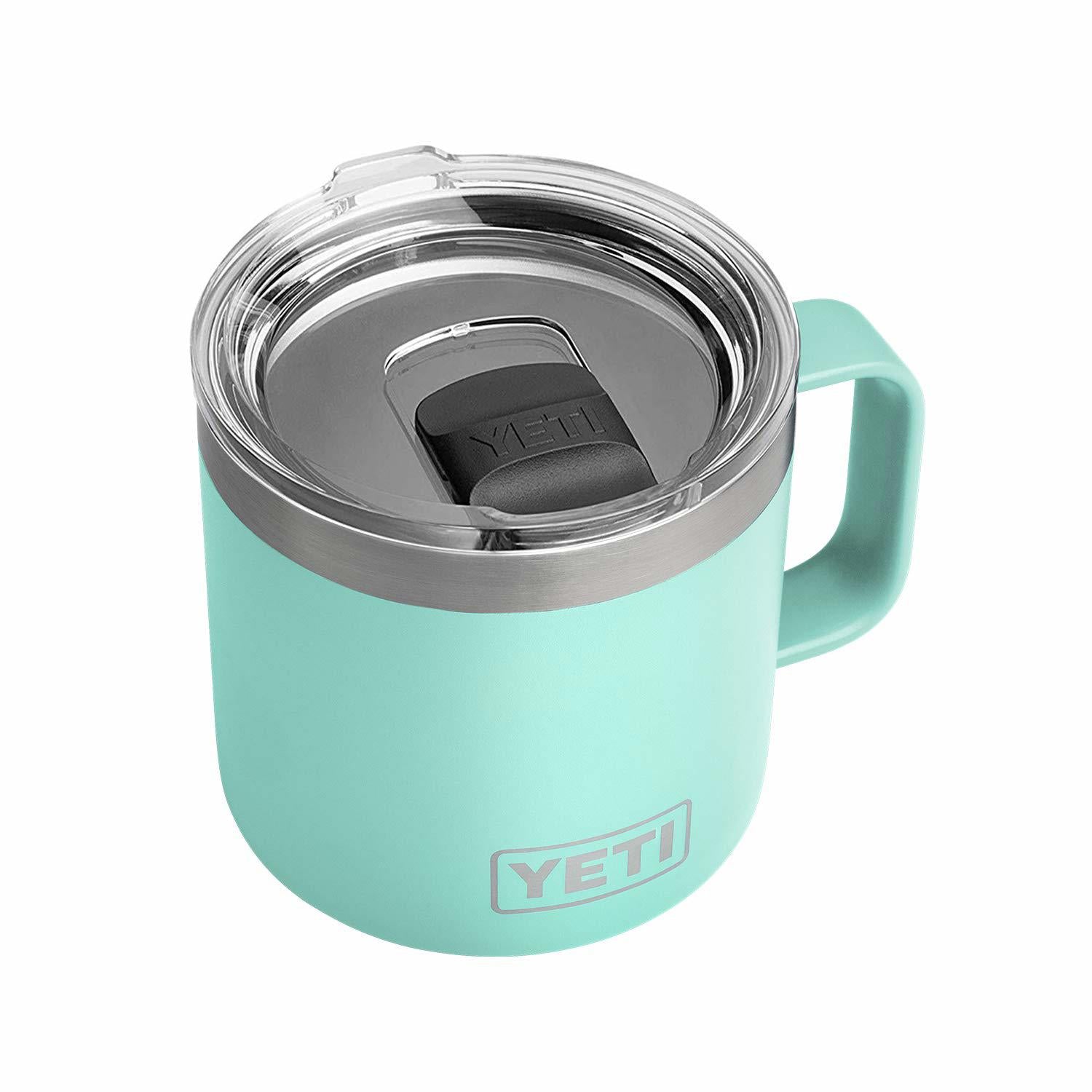 AUTHENTIC YETI Rambler 14 oz Stainless Steel Mug with MagSlider Lid -  Sea Foam