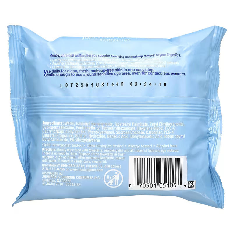 Neutrogena Makeup Remover Ultra-Soft Cleansing Towelettes - 50 Count Twin Pack