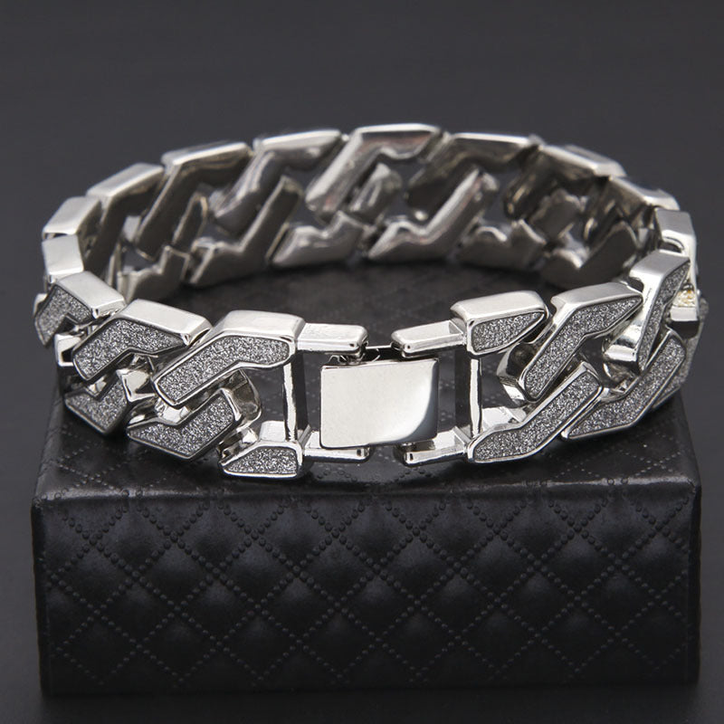 Geometric Stars Shining Men's Bracelet; Gold and Silver