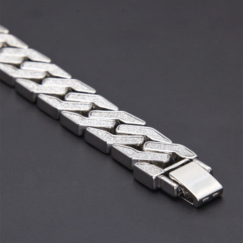 Geometric Stars Shining Men's Bracelet; Gold and Silver